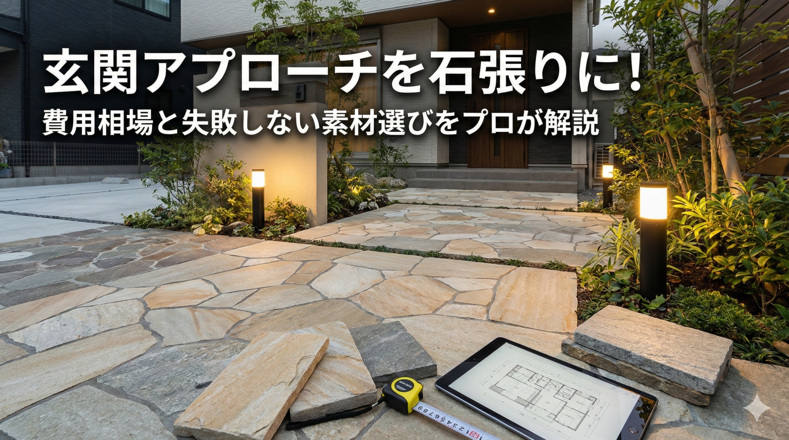 【福岡版】玄関アプローチを石張りに！費用相場と失敗しない素材選びをプロが解説