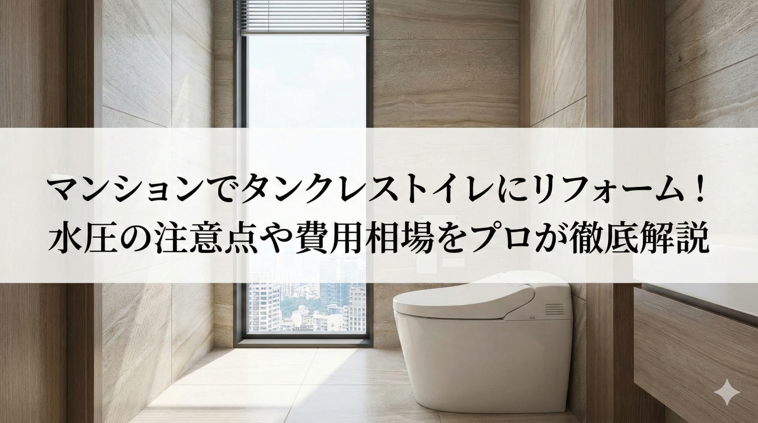 【福岡版】マンションでタンクレストイレにリフォーム！水圧の注意点や費用相場をプロが徹底解説