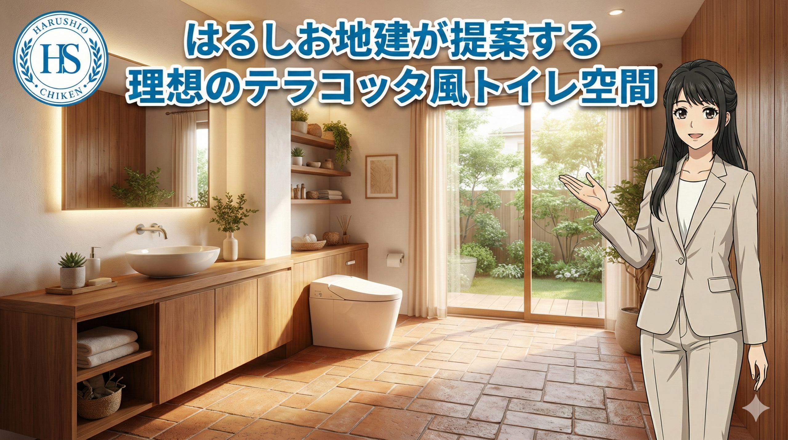 はるしお地建が提案する理想のテラコッタ風トイレ空間