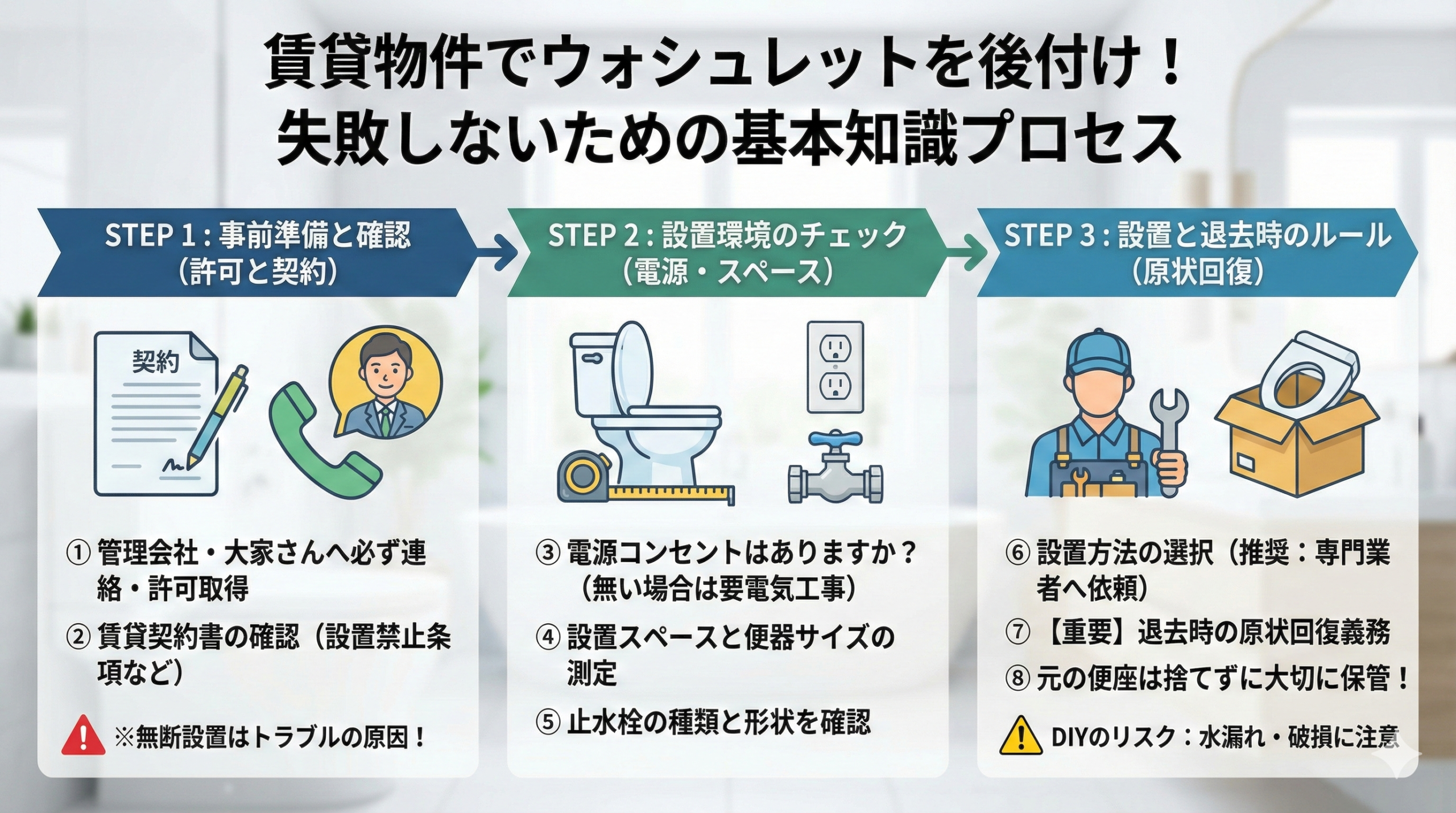 賃貸物件でウォシュレットを後付けする際の基本知識