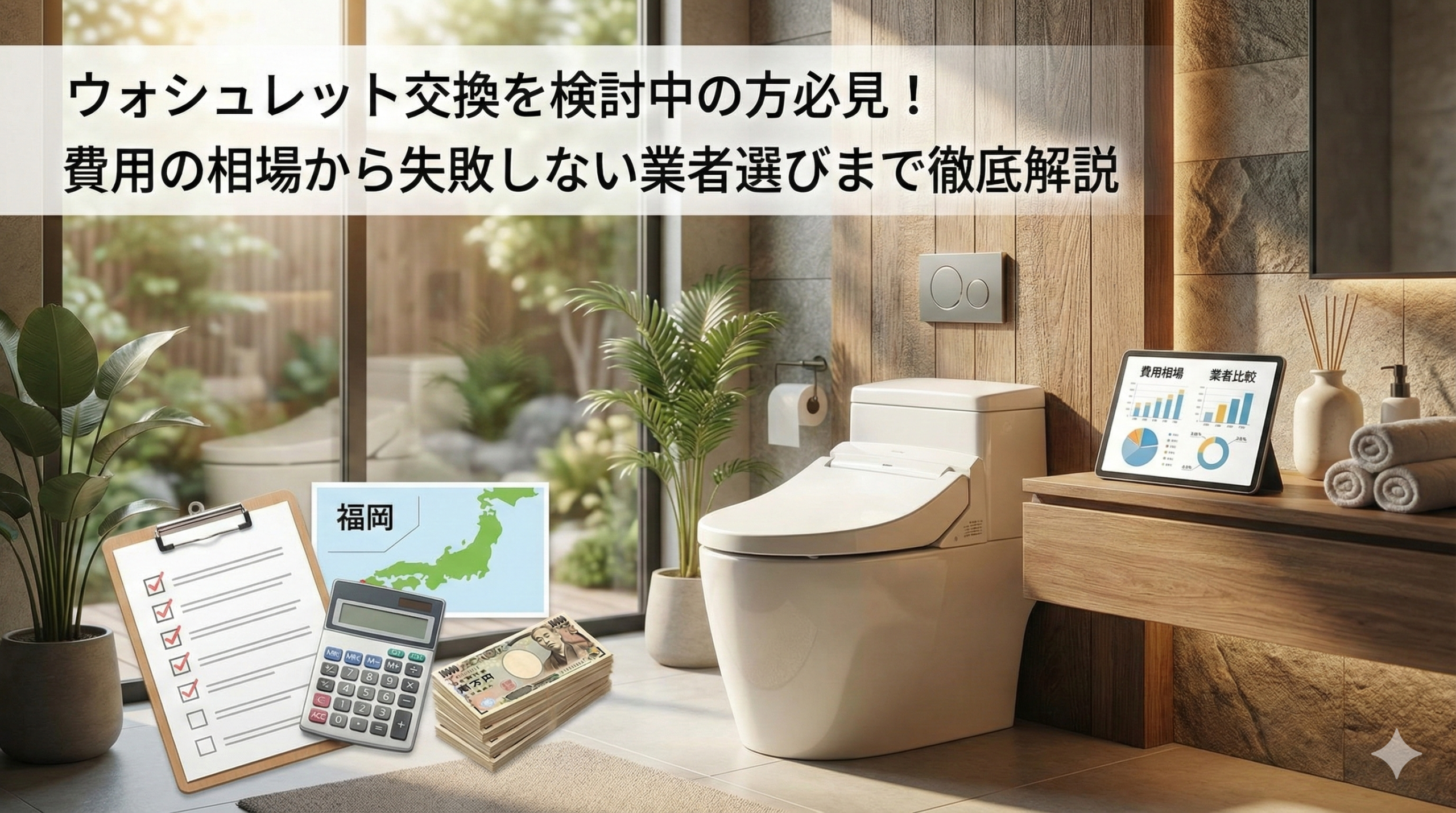 【福岡市】ウォシュレット交換を検討中の方必見！費用の相場から失敗しない業者選びまで徹底解説