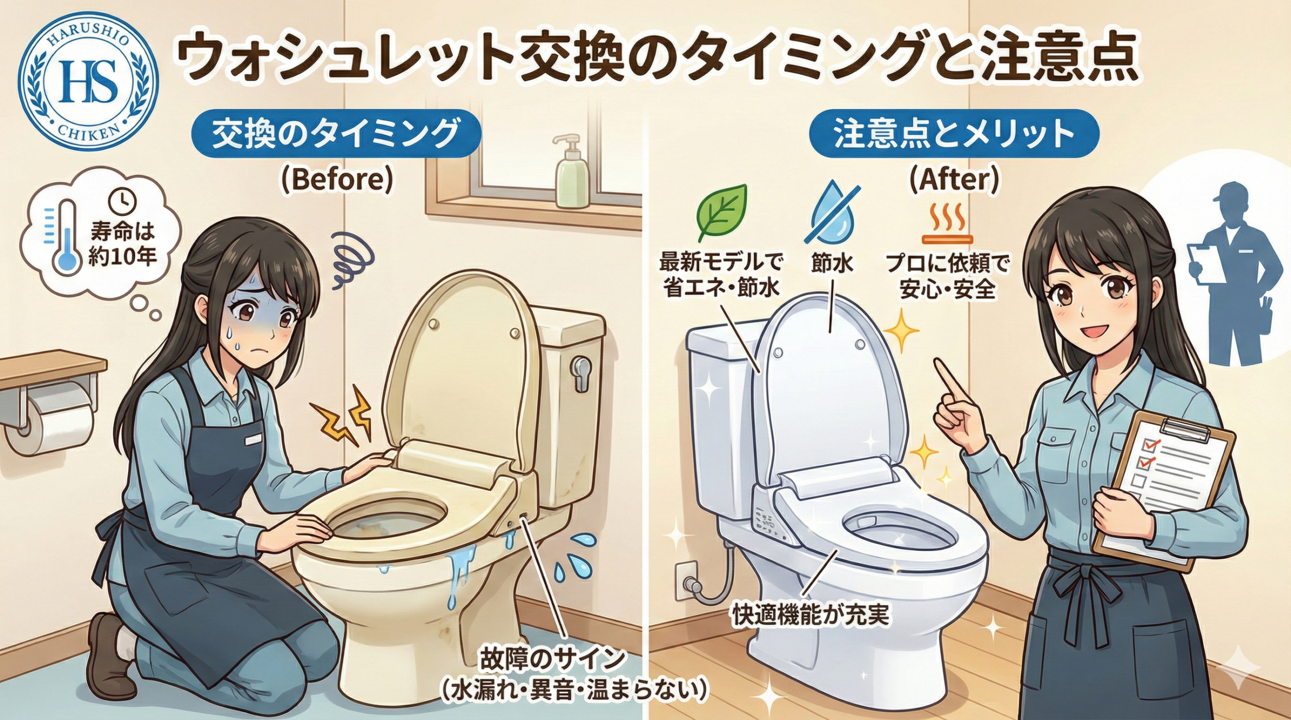 ウォシュレット交換のタイミングと注意点