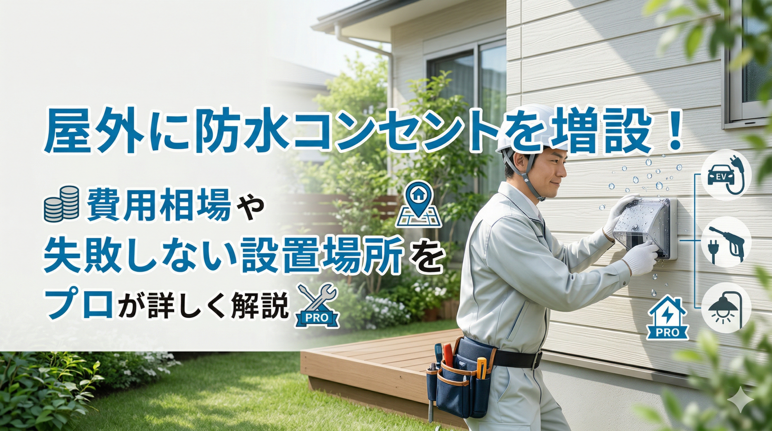 【福岡市】屋外に防水コンセントを増設！費用相場や失敗しない設置場所をプロが詳しく解説