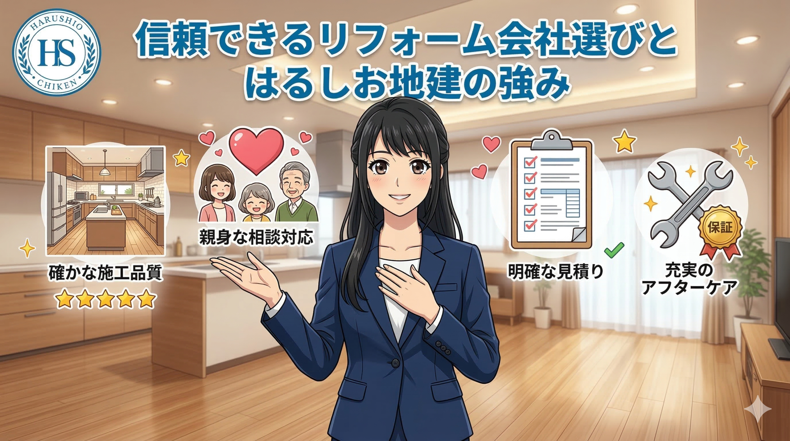 信頼できるリフォーム会社選びとはるしお地建の強み