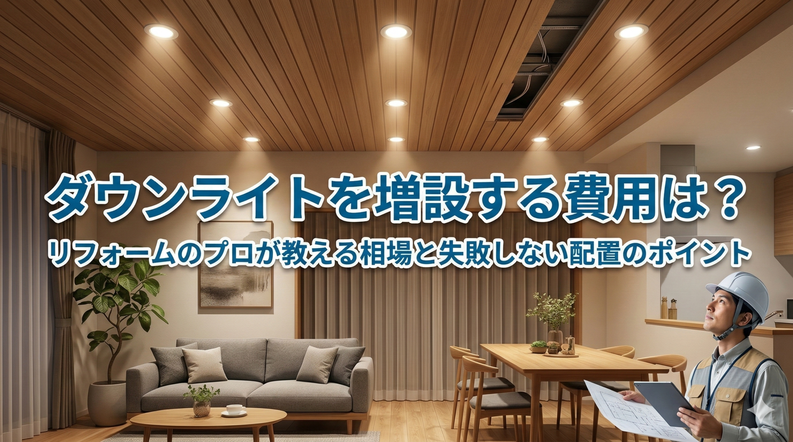 【福岡市】ダウンライトを増設する費用は？リフォームのプロが教える相場と失敗しない配置のポイント