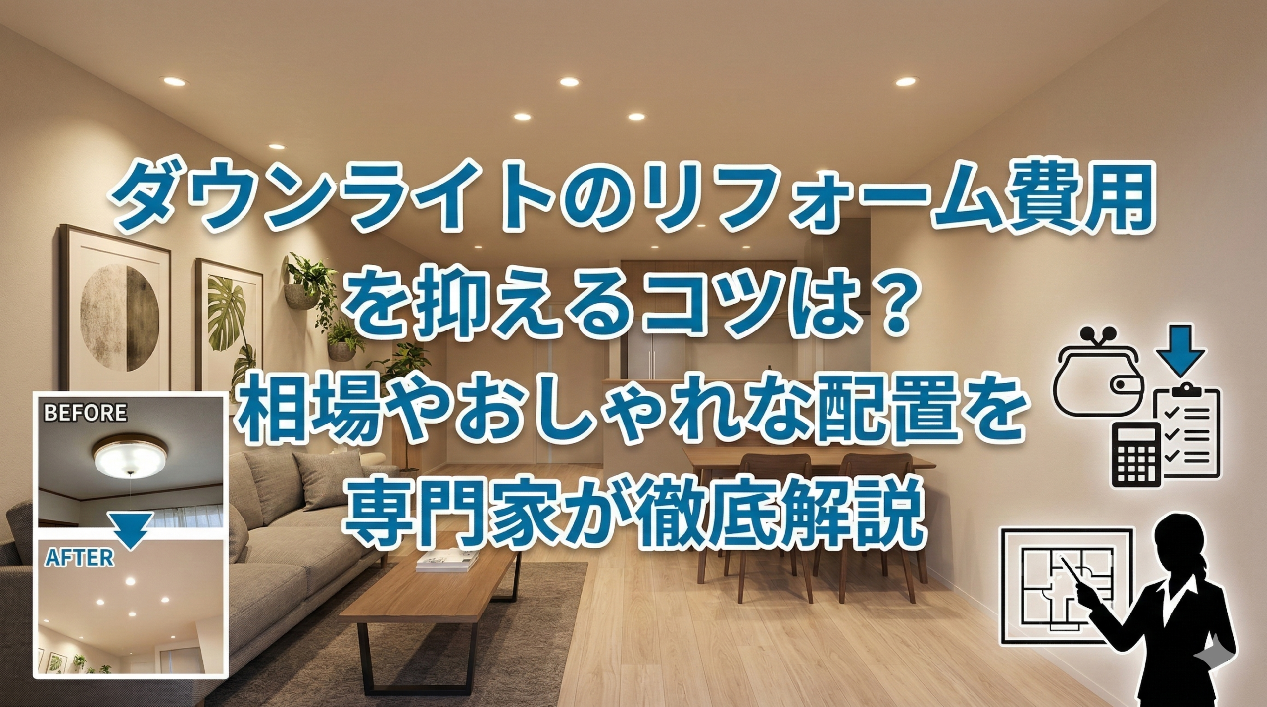 【福岡市】ダウンライトのリフォーム費用を抑えるコツは？相場やおしゃれな配置を専門家が徹底解説