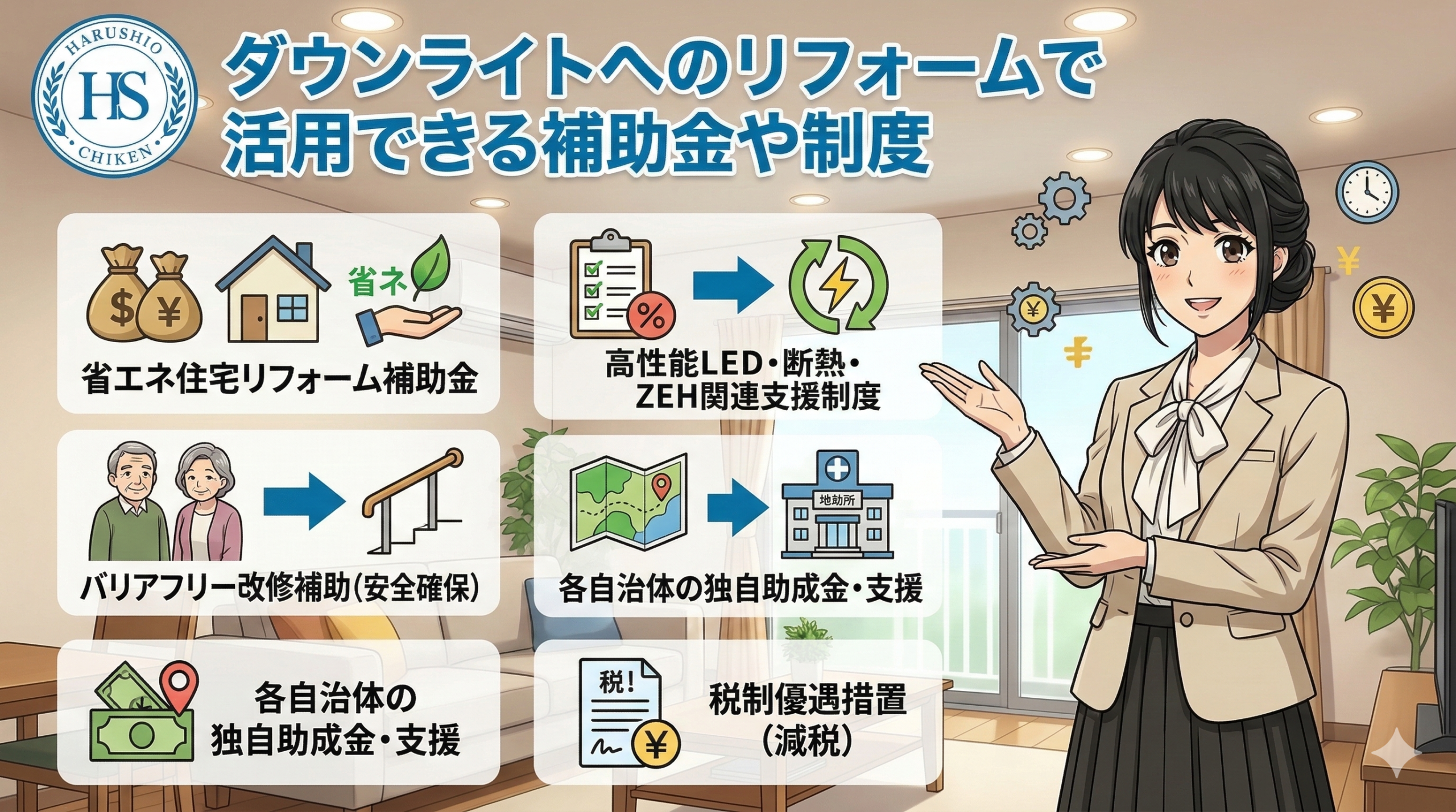 ダウンライトへのリフォームで活用できる補助金や制度