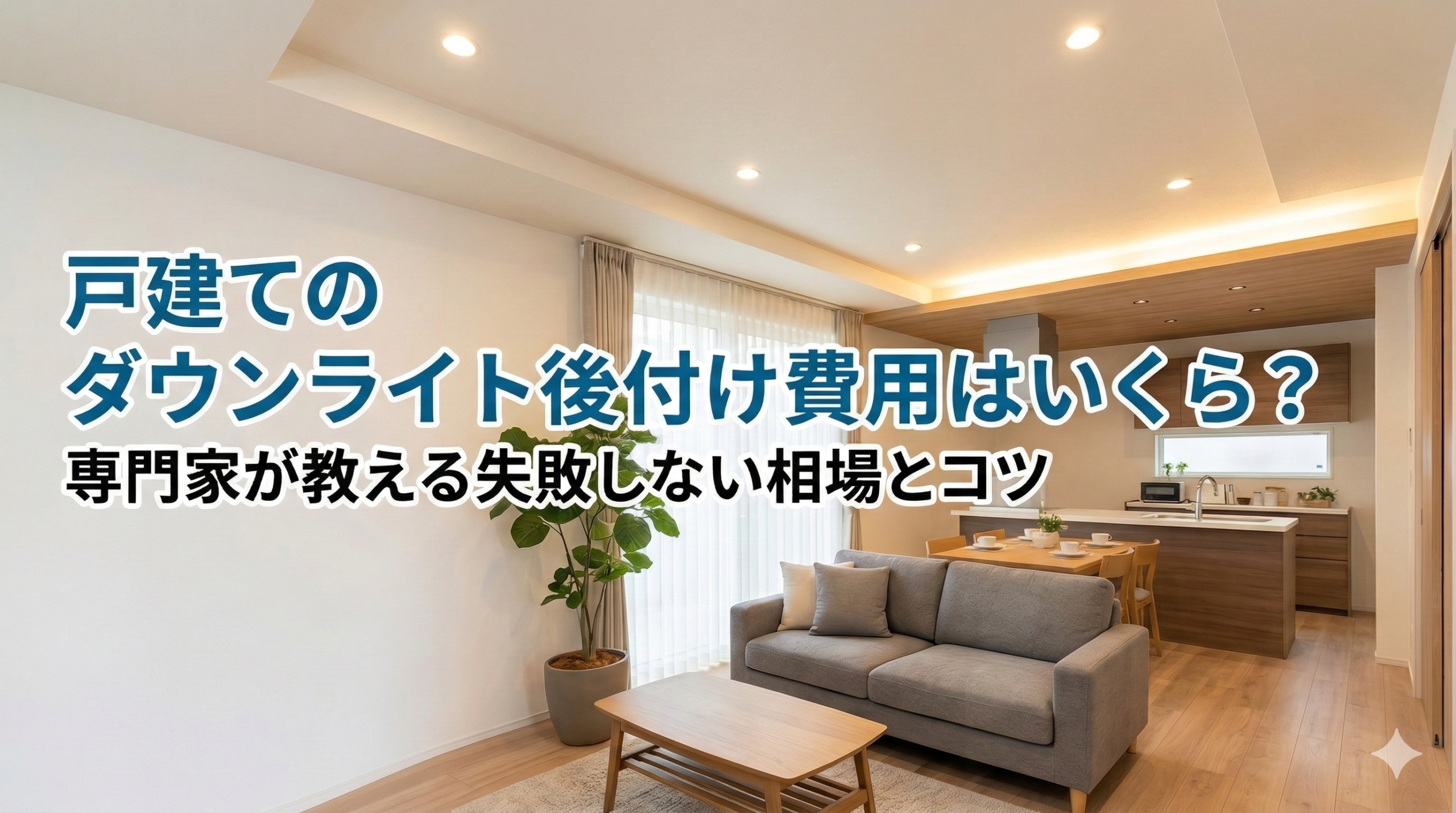 【福岡市】戸建てのダウンライト後付け費用はいくら？専門家が教える失敗しない相場とコツ