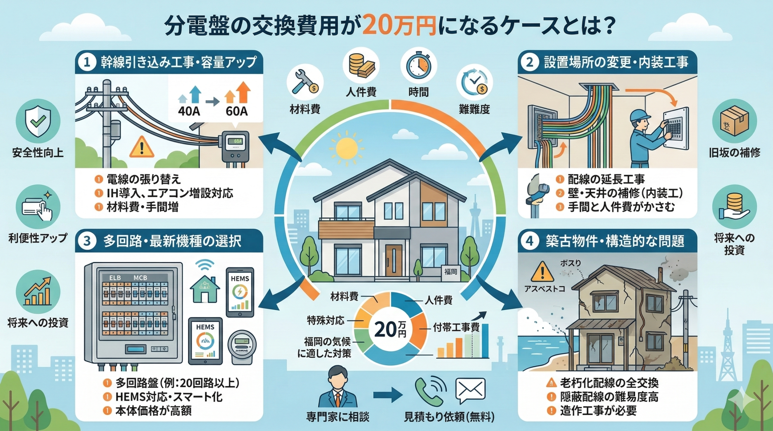 分電盤の交換費用が20万円になるケースとは?
