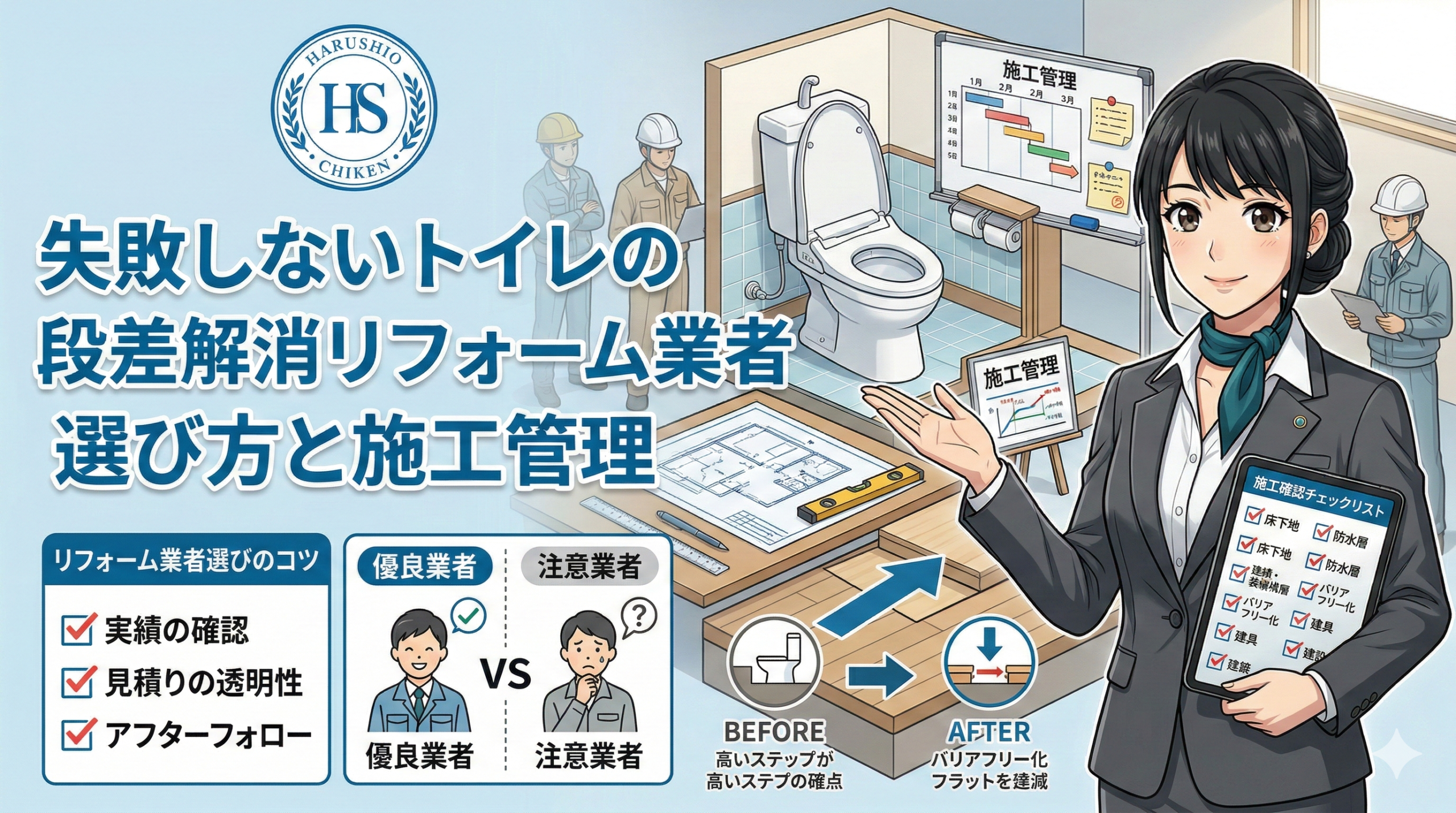 失敗しないトイレの段差解消リフォーム業者の選び方と施工管理