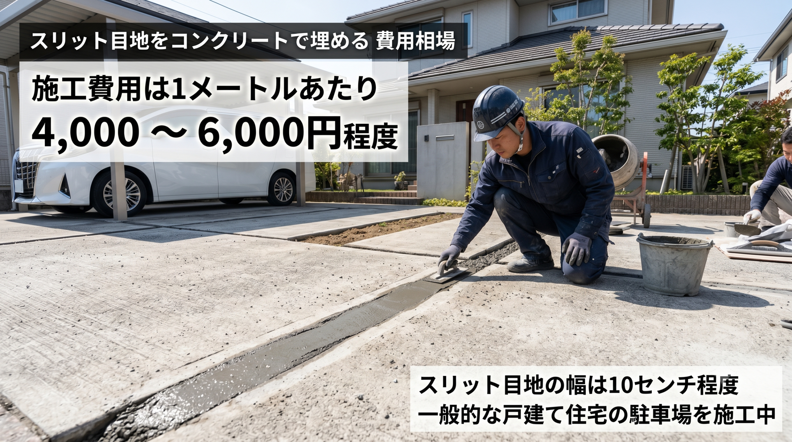 スリット目地をコンクリートで埋める際の費用相場