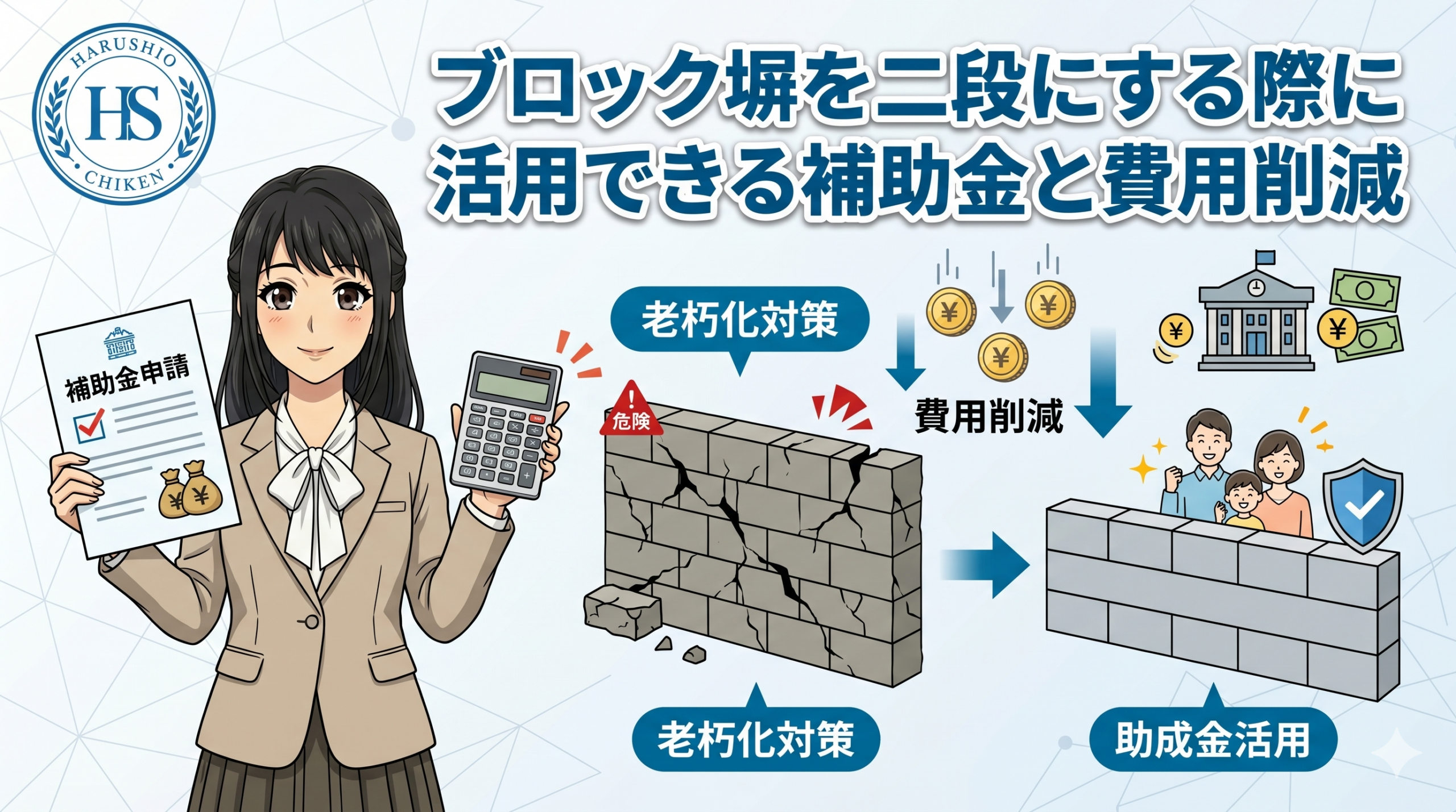 福岡県でブロック塀を二段にする際に活用できる補助金と費用削減