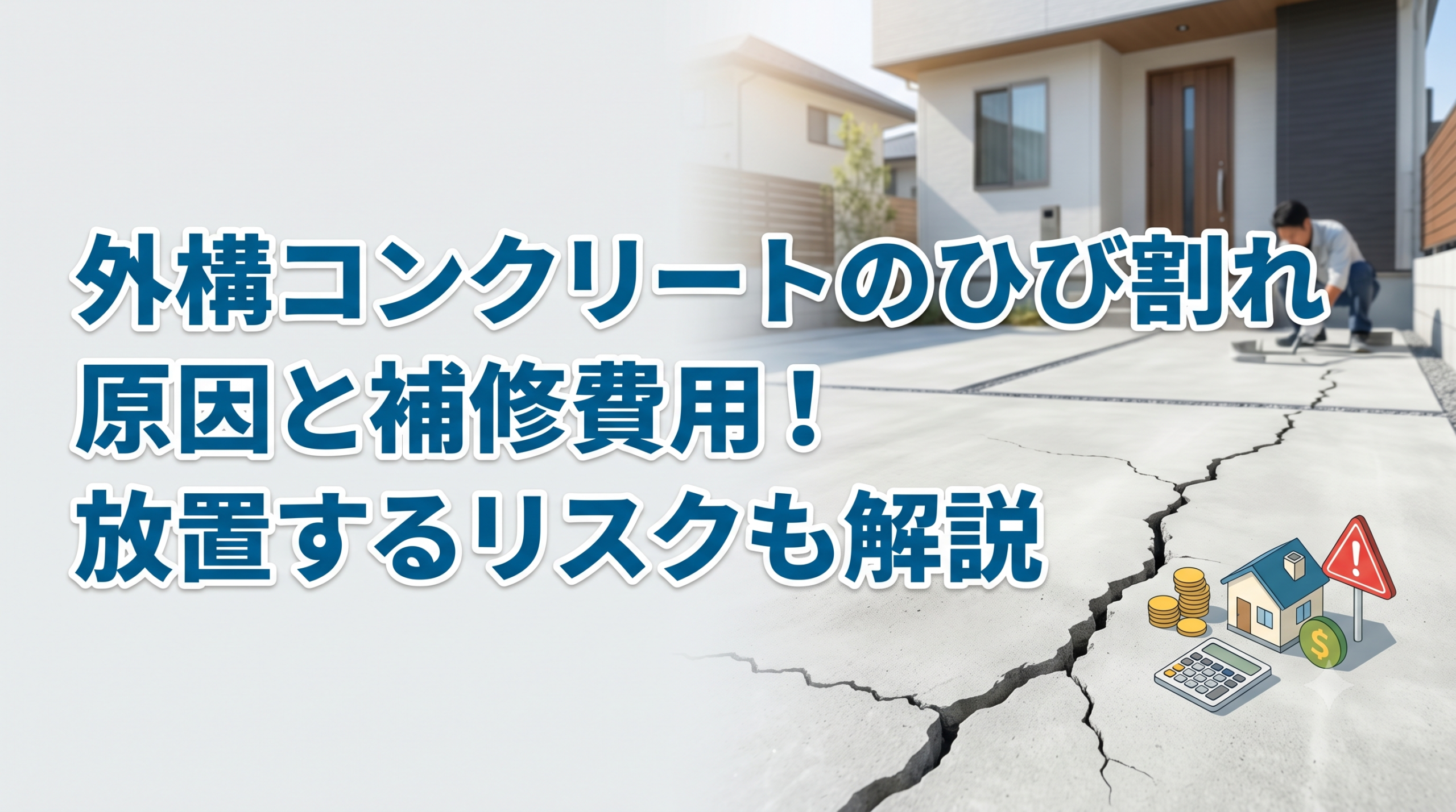 【福岡市】外構コンクリートのひび割れ原因と補修費用！放置するリスクも解説