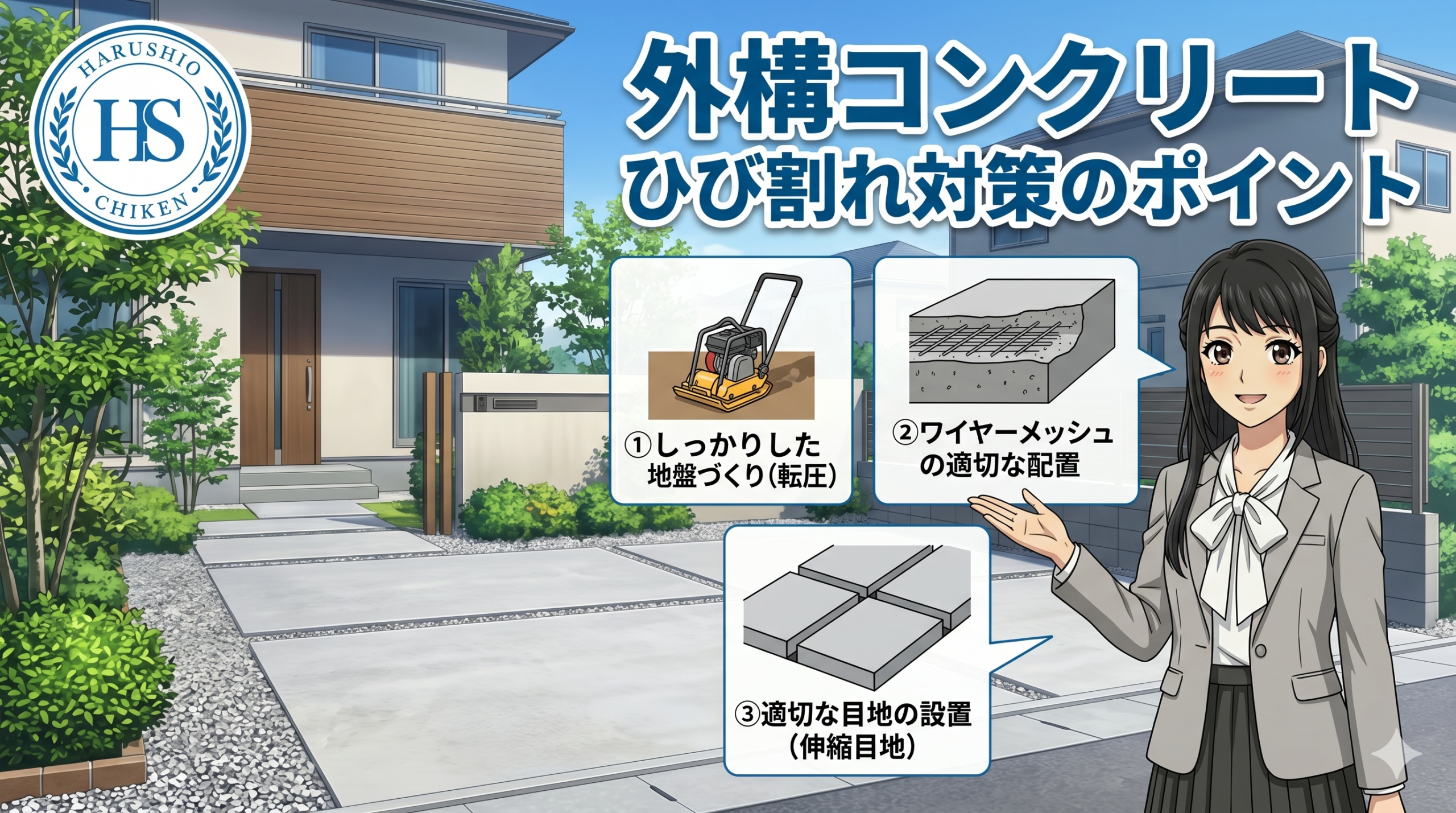 福岡県で外構コンクリートのひび割れ対策を行うポイント
