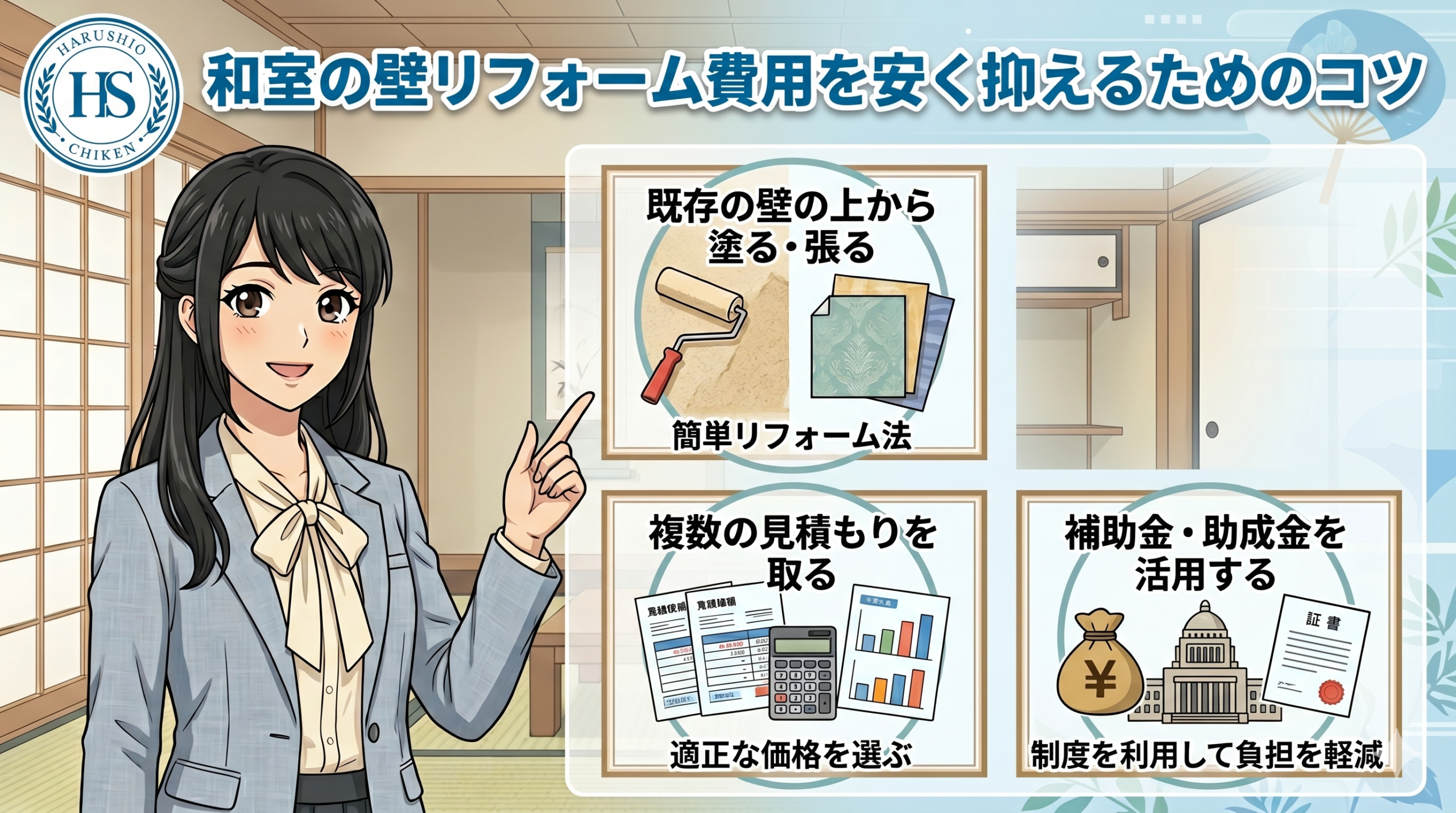 和室の壁のリフォーム費用を安く抑えるためのコツ