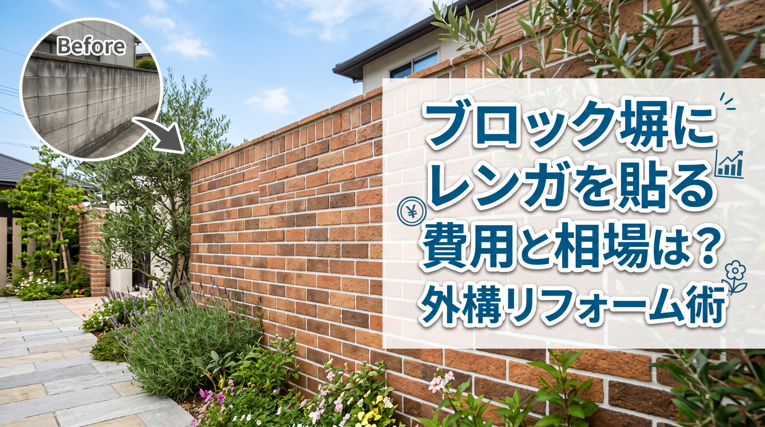 【福岡市】ブロック塀にレンガを貼る費用と相場は？外構リフォーム術