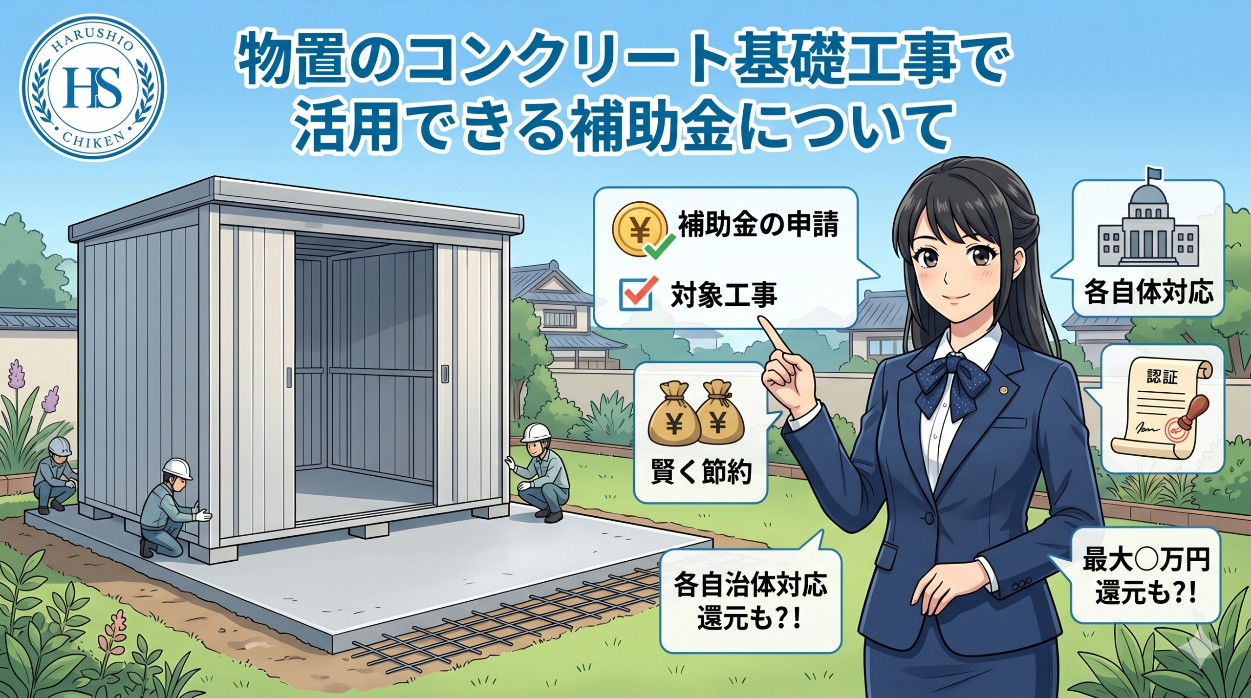 物置のコンクリート基礎工事で活用できる補助金について