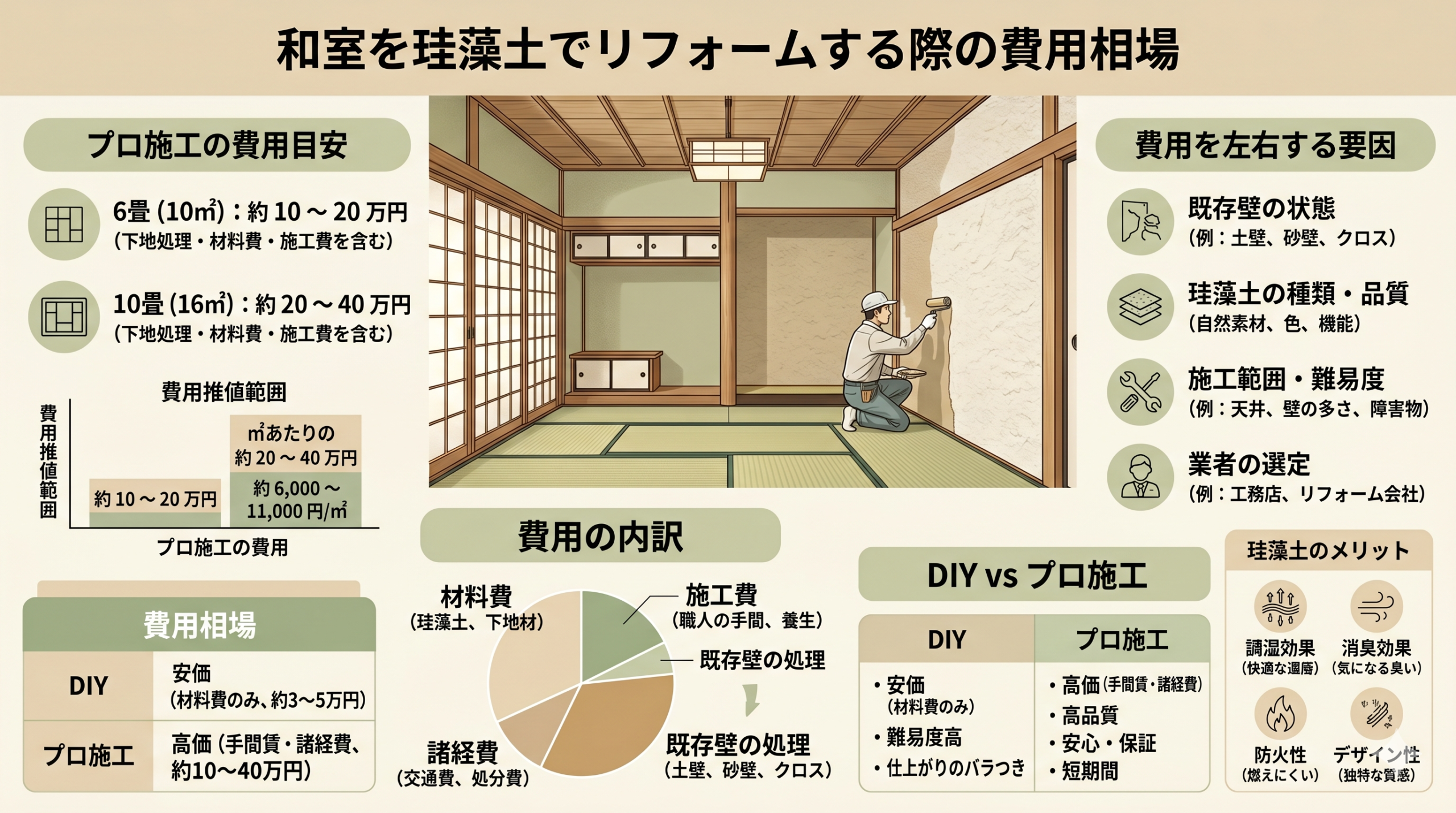 和室を珪藻土でリフォームする際の費用相場とは