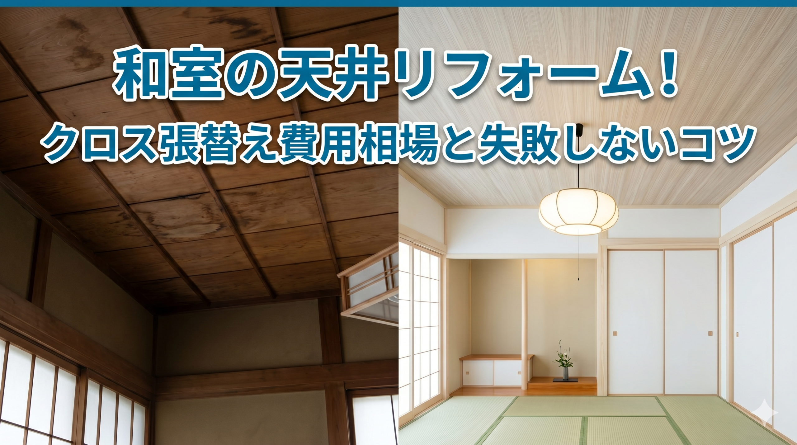 【福岡市】和室の天井リフォーム！クロス張替え費用相場と失敗しないコツ