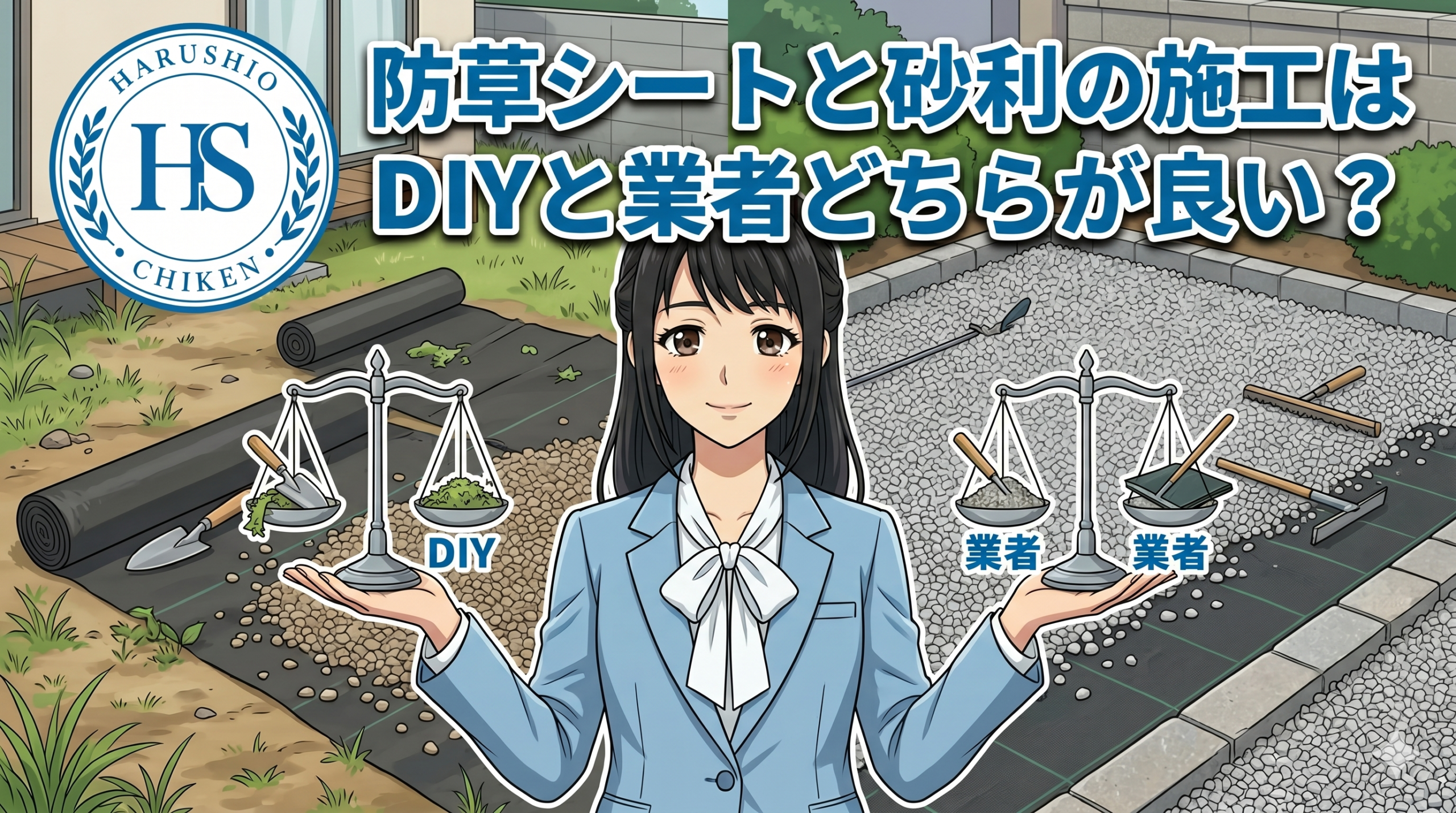 防草シートと砂利の施工はDIYと業者どちらが良い？