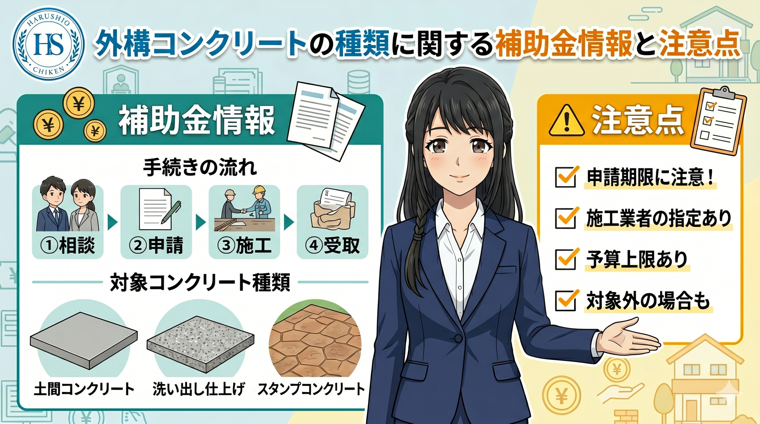 外構コンクリートの種類に関する補助金情報と注意点