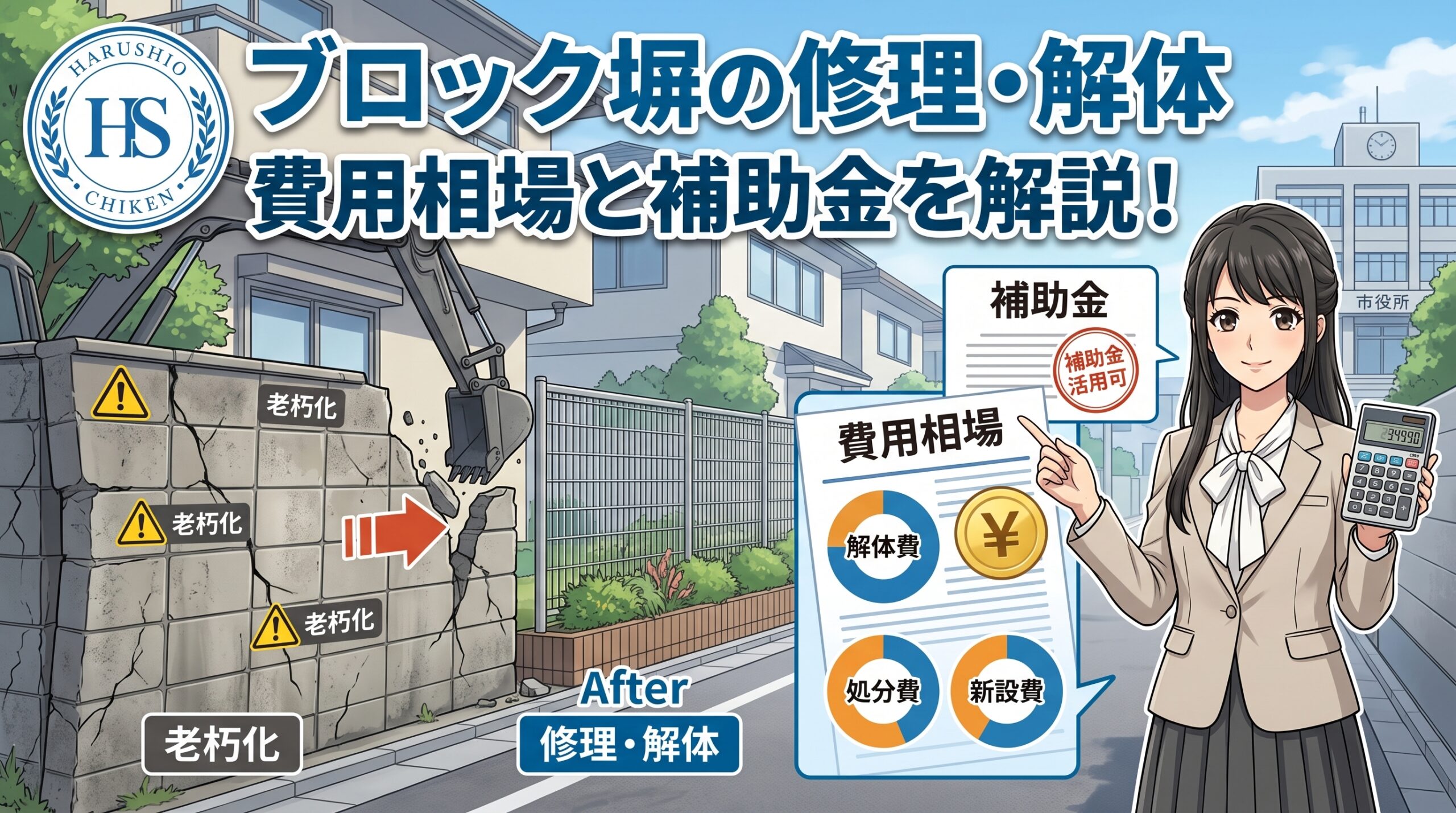 ブロック塀の修理・解体にかかる費用相場と補助金