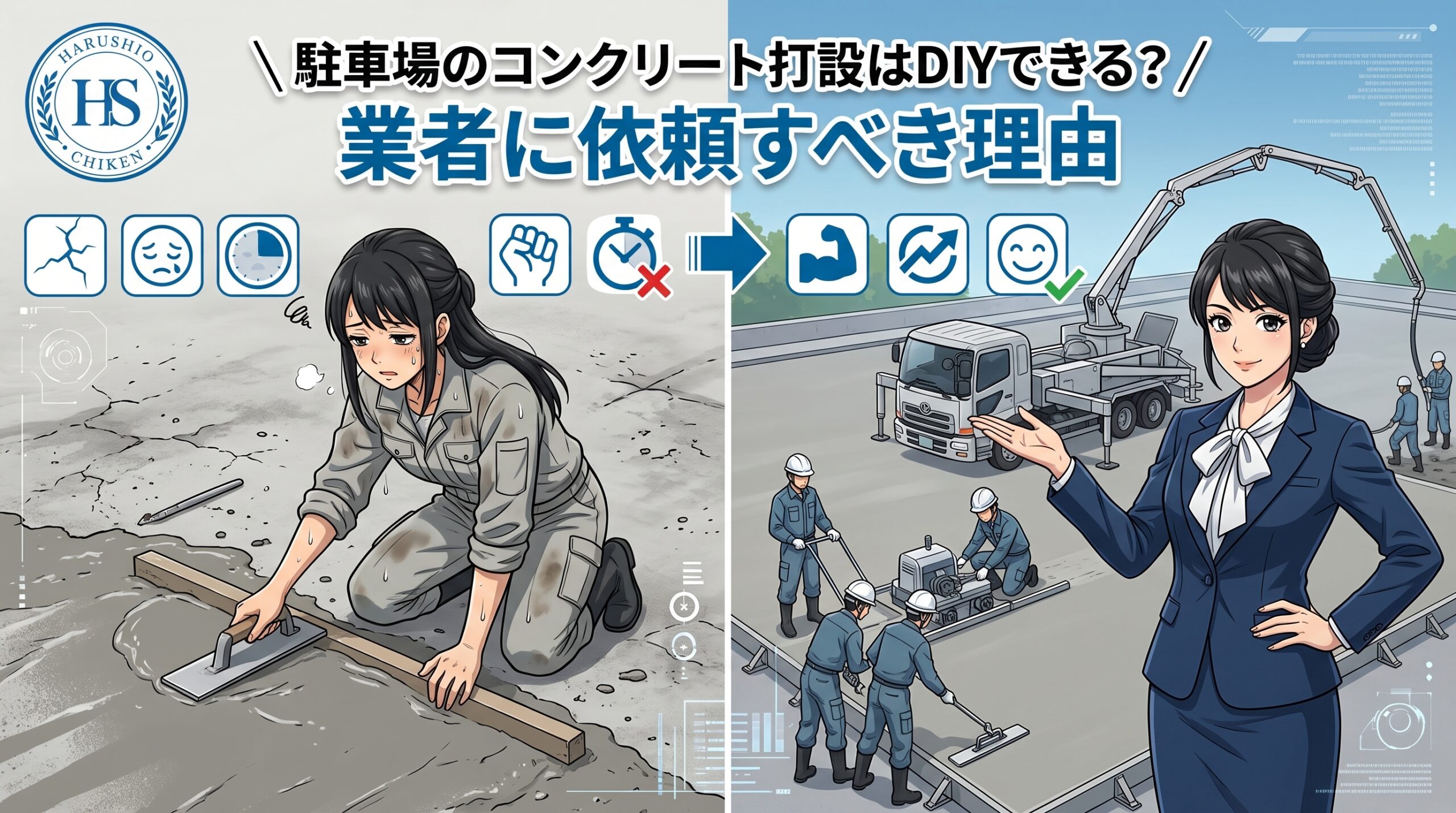 駐車場のコンクリート打設はDIYできる？業者に依頼すべき理由