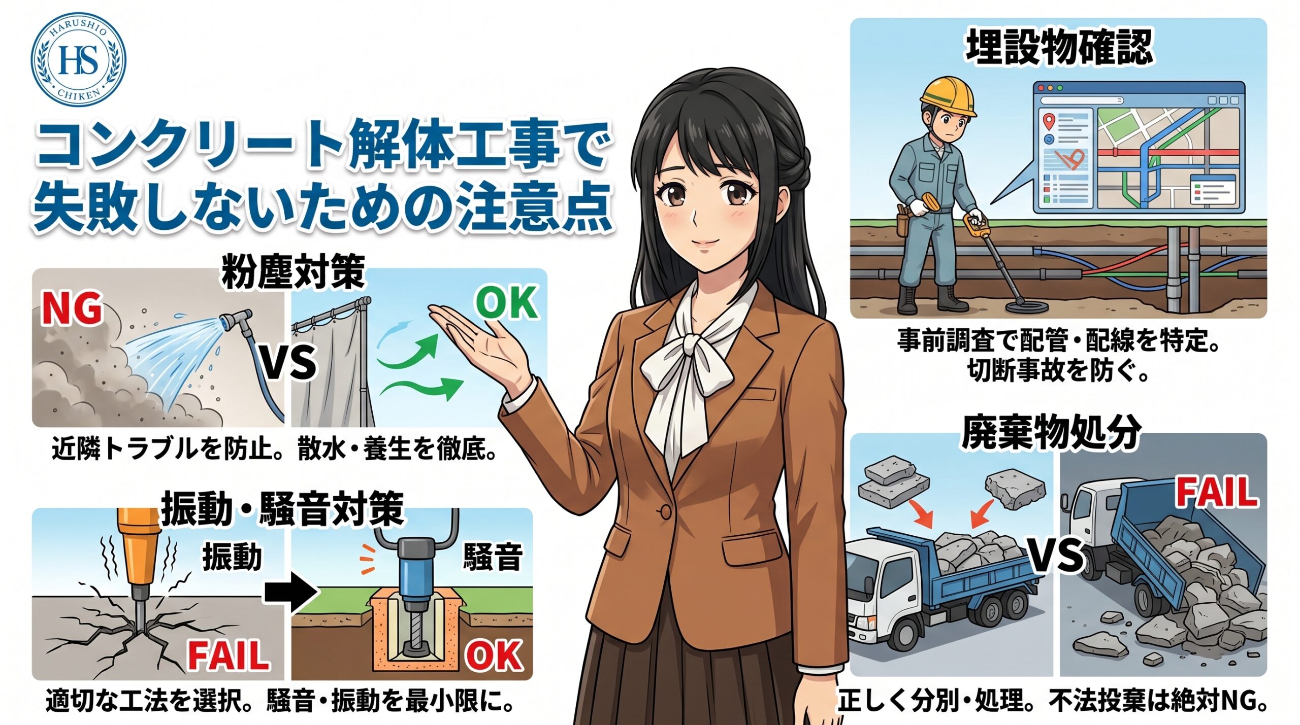 コンクリート解体工事で失敗しないための注意点