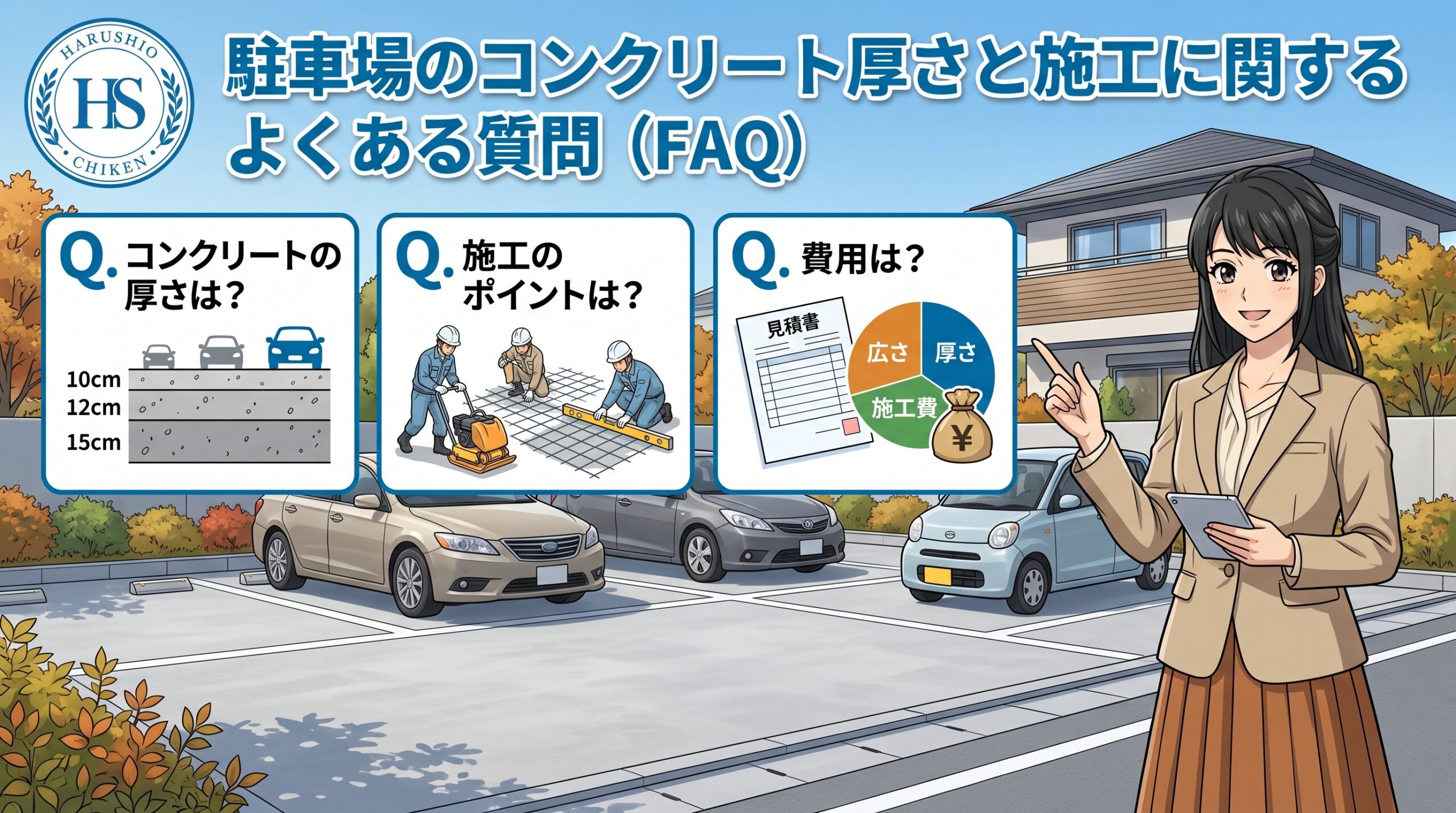 駐車場のコンクリート厚さと施工に関するよくある質問（FAQ）