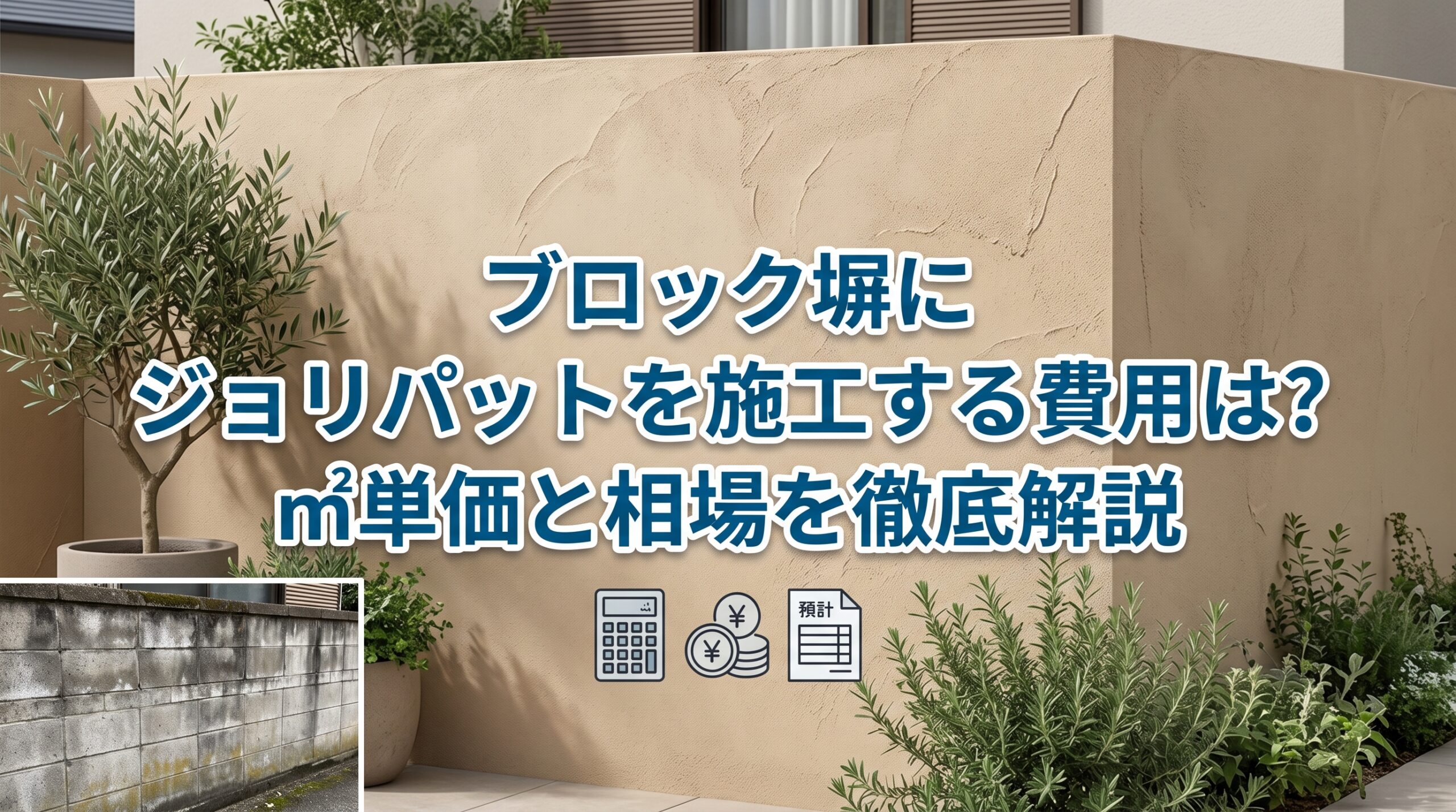 ブロック塀にジョリパットを施工する費用は？㎡単価と相場を徹底解説