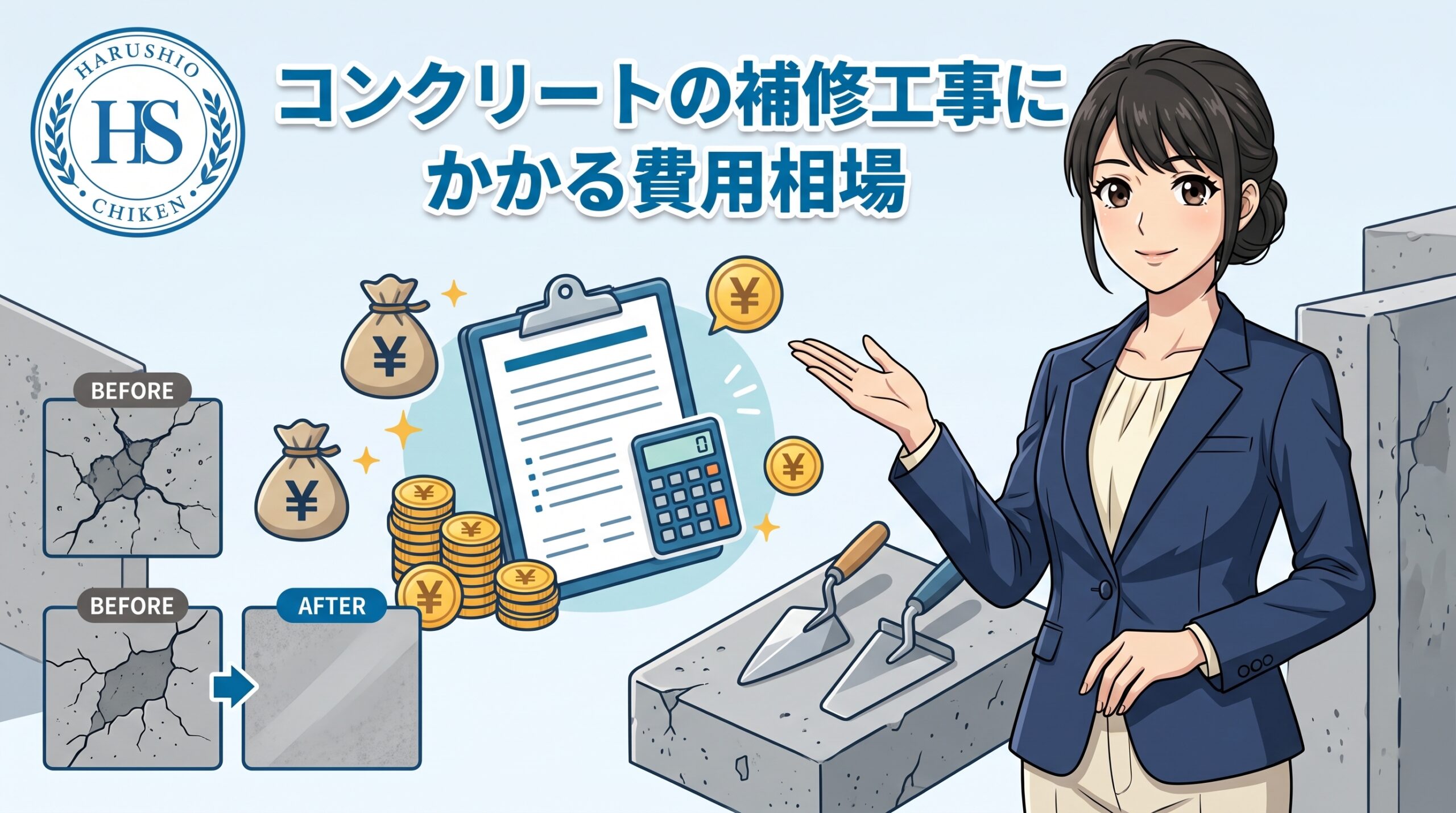 コンクリートの補修工事にかかる費用相場