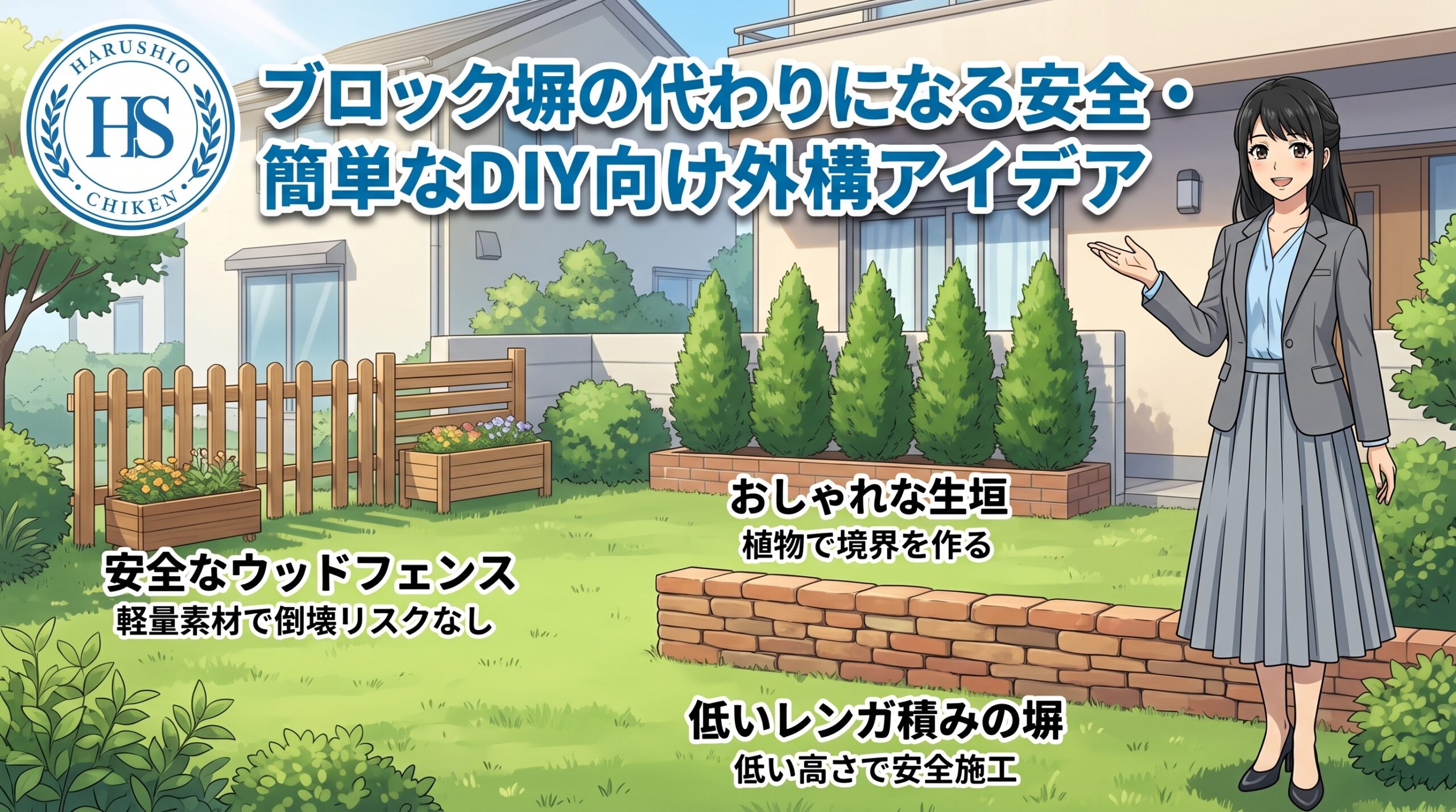 ブロック塀の代わりになる安全・簡単なDIY向け外構アイデア