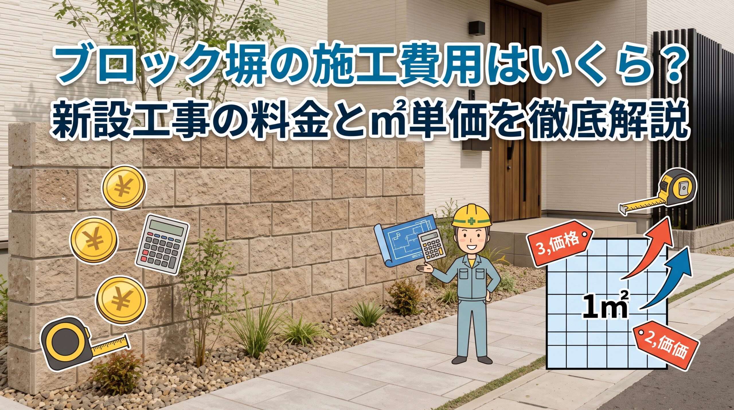ブロック塀の施工費用はいくら？新設工事の料金と㎡単価を徹底解説