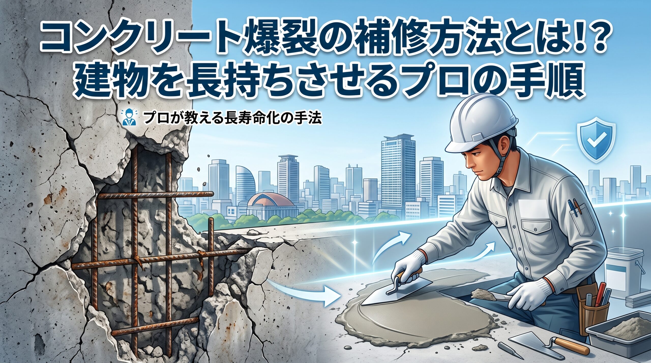 コンクリート爆裂の補修方法とは！？福岡市で建物を長持ちさせるプロの手順